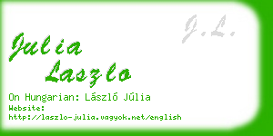 julia laszlo business card